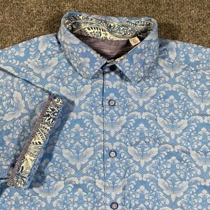 Robert Graham Bayview Button Shirt Flip Cuff Abstract Geometric Print Mens XS